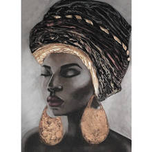 Mosaico de diamante bordado 5d, pintura de diamante quadrado redondo completo, mosaico de arte em ouro preto, moda africana 2024 - compre barato