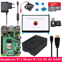 Raspberry Pi 4 Модель B 1Г 2Г сети 4G Оперативная память с 7 дюймов 1024*600 с сенсорным экраном, ЖК-дисплей Питание ABS чехол SD карты для Raspberry Pi 4B Pi 4 2024 - купить недорого