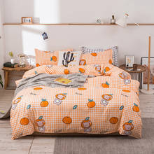 Plaid Cherry Bedding Set Nordic Duvet Cover Set Flower Unicorn Bed Linen Children Simple Couple Bed Quilt Cover Signle Double 2024 - buy cheap