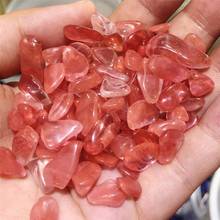 Piedra Natural de fusión roja para acuario, cristal espécimen curativo, Gema mineral, decoración familiar para escritorio, 100G 2024 - compra barato
