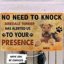 Airedale Terrier-Felpudo con nombre personalizado para puerta, antideslizante, decoración para porche 2024 - compra barato