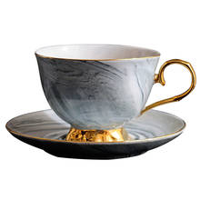 Nordic Minimalist Marble Ceramic Coffee Mug Cups And Saucers Set British Afternoon Tea Cup And Saucer Sets Ceramic Teacups 2024 - buy cheap