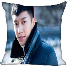 Custom Kpop Lee Seung Gi Printed Square silk Pillowcases 40x40 45x45 50x50 60x60 two Sides Satin Pillowcase Custom Logo 2024 - buy cheap