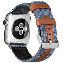 Denim nylon Bracelet for Apple watch band 44mm 40mm iwatch series 5 4 3 2 42mm 38mm watchband strap Apple watch 5 4 Accessories 2024 - buy cheap