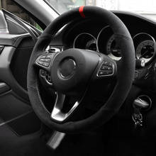 Black Alcantara Hand-stitched Car Steering Wheel Cover for Mercedes-Benz W205 C180 C200 C260 C300 B200 2024 - buy cheap