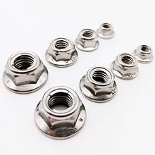 2/5pc M4-M12 304 A2 Stainless Steel Prevailing Torque Type All Metal Insert Hex Hexagon Self Lock Nut With Flange Locknut GB6187 2024 - buy cheap