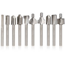 10pcs HSS Router Bits 1/8 Shank Straight Trim V Groove Cove Dremel Router Engraving Bits for Rotary Tools Woodworking Carving 2024 - buy cheap