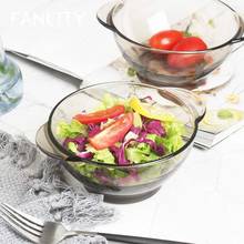 FANCITY Nordic brown glass bowl household heat-resistant rice bowl binaural salad bowl children's cereal bowl dessert bowl break 2024 - buy cheap