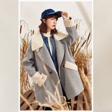 Coat Women Winter 2020 New Korean Coat Faux Wool Lamb Woolen Coat Female Autumn Loose Long Coat Thickened Plus Velvet Coat 2024 - buy cheap