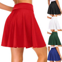 Women's Basic Versatile Stretchy Flared Casual Mini Skater Skirt  Red Black Green Blue Short Skirt 2024 - buy cheap