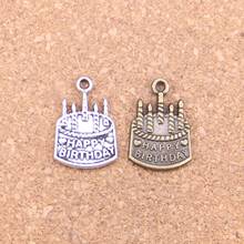 72pcs Charms birthday cake 18x15mm Antique Pendants,Vintage Tibetan Silver Jewelry,DIY for bracelet necklace 2024 - buy cheap