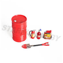 5 Set Fuel Tank Oil Drum Nitrogen Bottle Shovel Fire Extinguisher for 1/10 RC Crawler Car TRX4 SCX10 D90 TF2 Decorative Tools 2024 - buy cheap