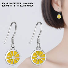 BAYTTLING Silver Color 26MM Small Fresh Yellow Lemon Drop Earrings Earrings For Women Fashion Party Jewelry Couple Gift 2024 - buy cheap