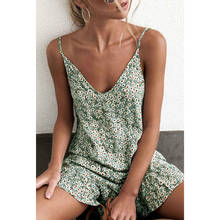 Summer Women Holiday Beach Dress Boho Floral Printed Sleevelss Backless Slip Mini Dress Sundress 2024 - buy cheap