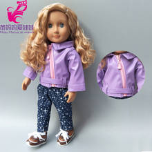 18 " doll pu leather coat for 43cm born baby doll clothes for 38cm born baby doll jacket 2024 - buy cheap