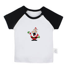 Feliz regalo de Navidad, calcetines de oso, Santa Claus, camisetas para bebés recién nacidos, Camisetas estampadas para niños pequeños, camisetas de manga corta 2024 - compra barato