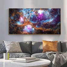 Pintura en lienzo de nubes y estrellas de colores, imagen de gran tamaño, carteles de Paisaje e impresiones, imágenes para la pared para decoración de la habitación 2024 - compra barato