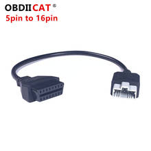 Obdiicat 5pin para obd2 16pin cabo para ho -- n -- do carro scanner obd 2 adaptador 5 pinos para 16 pinos conector fêmea 2024 - compre barato