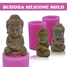 3D мини статуя Будды мыло лампы в форме свечи силиконовая форма для свеч восковые формы эпоксидной смолы гипсовые поделки украшения пресс-форм 2024 - купить недорого