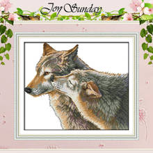 Вышивка "Поцелуй волка" 11CT 14CT наборы крестиков животные наборы крестиков вышивка рукоделие 2024 - купить недорого