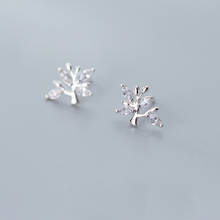 MloveAcc Authentic 925 Sterling Silver CZ Flower Tree Stud Earrings for Women Sterling Silver Earrings Jewelry 2024 - buy cheap