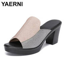 YAERNI Women slippers sandals 2020 summer 8cm high heels women shoes woman summer slippers sandals fashion shoes 2024 - buy cheap