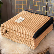 Manta de lana de Coral suave y cálida, Sábana de invierno, colcha para sofá, Color sólido, lavado mecánico, mantas de franela 2024 - compra barato