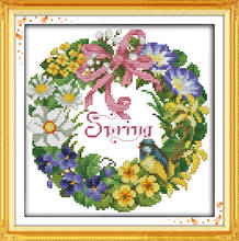 Garland (4) cross stitch kit food aida 14ct 11ct count print canvas hand sew cross-stitching embroidery DIY handmade needlework 2024 - buy cheap