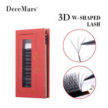 DeceMars 3D W-Shaped Eyelashes Extensions 3 Tip  C/D Curl High Quality Idividual Lash 2024 - купить недорого