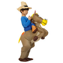 Hawlloween-disfraces inflables de caballero vaquero para adultos, Disfraz de Animal para caminar a caballo, color gris 2024 - compra barato