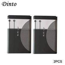 Dinto 2pc/lot BL-5C BL5C BL 5C Batteries 1020mAh Rechargeable Li-ion Battery for Nokia 1112 1208 1600 2610 2600 n70 n71 2024 - buy cheap