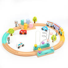 Building & Construction Toys Model Building Kit Children's wooden traffic scene track building blocks cognitive educational toy 2024 - buy cheap