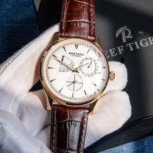 Reef Tiger/RT Mens Watches Top Brand Luxury Automatic Perpetual Calendar Watches Brown Leather Strap Waterproof Watches RGA1980 2024 - buy cheap