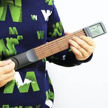 Pocket Guitar Wood+Plastic Portable With Screen Display Finger Exerciser Train Practice Tool For Beginners 1 Piece 2024 - buy cheap