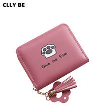 New Tassel Women Wallet Cartoon Cat Paw Short Zipper Large Capacity Coin Purse Casual Card Holder Pocket Fashion Clutch Bag 2024 - buy cheap