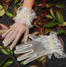 Women's sexy transparent elegant pearl beaded white mesh glove female sunscreen vintage short lace driving glove R2976 2024 - buy cheap
