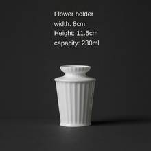 Jarrón de porcelana blanca multiusos, florero Vintage hidropónico para flores, cuenco pequeño de cerámica para decoración de sala de estar, maceta 2024 - compra barato