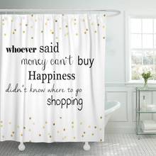 Quote Text Funny Quotation on Gold Confetti Chanel Retail Shower Curtain Waterproof Polyester Fabric 60 x 72 Inches with Hooks 2024 - buy cheap