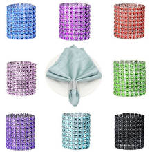 Servilletas hechas a mano con diamantes de imitación brillantes, hebillas de cinturón para SILLA, lazos para envolver, decoración para eventos de boda, suministros para fiestas, 10 Uds. 2024 - compra barato