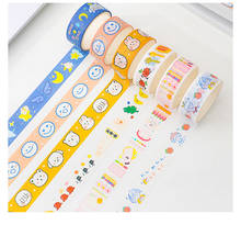 Ins fita de washi colorida de desenho animado, fita de mão para meninas, fitas decorativas faça você mesmo, adesivo de vedação de papel, ferramentas escolares 2024 - compre barato