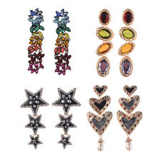PPG & PGG-pendientes largos estilo bohemio para mujer, pendientes de cristal coloridos con diamantes de imitación, para ocasiones especiales 2024 - compra barato