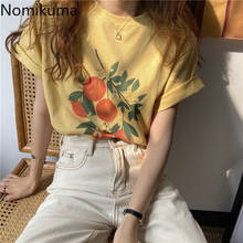 Винтажные Японские футболки Nomikuma, женские универсальные футболки с принтом и коротким рукавом, повседневные универсальные летние женские футболки, новинка 2021 2024 - купить недорого