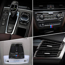 Gearshift-Panel de salida de aire acondicionado para coche BMW, marco decorativo de fibra de carbono para automóvil BMW X5, X6, F15, F16, accesorio de pegatina embellecedora 2024 - compra barato