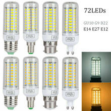 E14 E27 LED Corn Bulb 72LED 5730 SMD GU10 G9 B22 Bayonet  E12 Chips AC 110V 220V Spotlight Candle Lampada Replace 60W Halogen 2024 - buy cheap