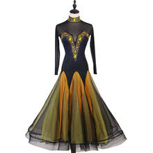 yellow black ballroom dance competition dresses ballroom dance dress for lady  waltz ballroom competition dance dress mq212 2024 - buy cheap