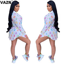 VAZN 2020 Autumn New Daily Fresh Simple Sweet Daily Regular Style Chiffon Full Sleeve Women Straight Nature Mini Dress 2024 - buy cheap