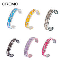 Cremo 14MM Cuff Bangles Leather Bracelet Stainless Steel Women's Bangle Jewelry Pulseiras Holiday Gift 2024 - buy cheap