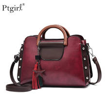 2019 New Fashion Luxury Women PU Leather Handbags Vintage Rivet Tassel Messenger Bag for Female Ptgirl Ladies Shoulder Bag сумка 2024 - buy cheap