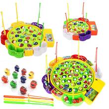 Conjunto de brinquedos de pesca clássicos para crianças, brinquedos educativos com música, jogo de pesca elétrico rotativo, esportes engraçados, presente de aniversário 2024 - compre barato