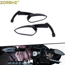 Zorbyz-espelho retrovisor de motocicleta, preto modificado, de metal, para harley, kawasaki, suzuki, yamaha, honda chopper, crufelesorios 2024 - compre barato